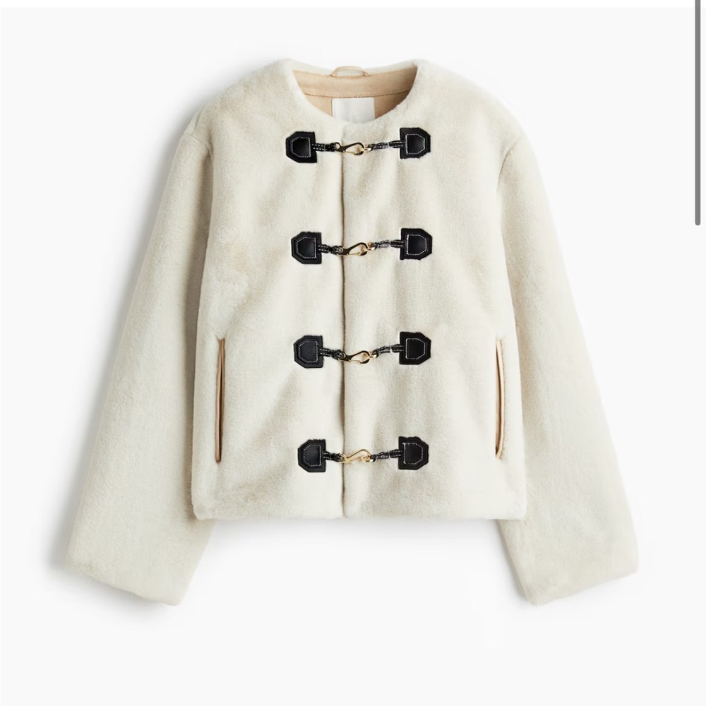 Beige Fur Buckle Coat (New with Tags)
